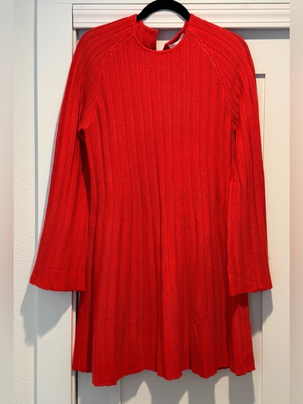 Pomander Place Red Ribbed Knit Adi Dress